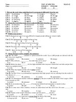 TEST 45 MINUTES SUBJECT : ENGLISH CLASS : 12 Mã đề: 02 potx