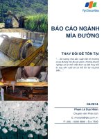 báo cáo ngành mía đường THAY đổi để tồn tại tháng 04 năm 2014 fpt securities