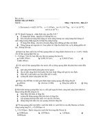 KIỂM TRA 45 PHÚT Môn : Vật lí 12A - Bài số 2 potx