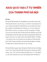 KHÁI QUÁT ĐỊA LÝ TỰ NHIÊN CỦA THÀNH PHỐ HÀ NỘi pptx