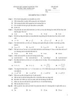 BÀI KIỂM TRA 45 PHÚT VẬT LÝ - MÃ ĐỀ: 028 ppsx