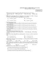 KI ỂM TRA TRẮC NGHIỆM MÔN VẬT LÝ 12 NC ppsx
