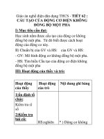 Giáo án nghề điện dân dụng THCS - TIẾT 62 : CẤU TẠO CỦA ĐỘNG CƠ ĐIỆN KHÔNG ĐỒNG BỘ MỘT PHA ppsx