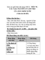 Giáo án nghề điện dân dụng THCS - TIẾT 78 : CẤU TẠO, NGUYÊN LÝ LÀM VIỆC CỦA MÁY BƠM NƯỚC doc