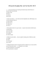 Đề luyện thi tốt nghiệp Môn: Anh Văn Năm 2011- Đề 15 doc