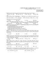 KIỂM TRA TRẮC NGHIỆM MÔN VẬT LÝ 12 NC - Mã đề thi 485 pps