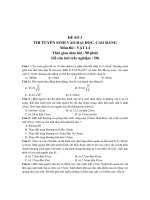 THI TUYỂN SINH VÀO ĐẠI HỌC, CAO ĐẲNG Môn thi : VẬT LÍ - ĐỀ SỐ 3 pdf