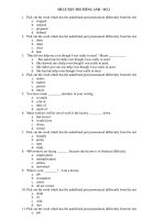 ĐỀ LUYỆN THI TIẾNG ANH - SỐ 2 ppt