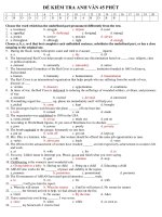 ĐỀ KIỂM TRA ANH VĂN 45 PHÚT ppt