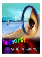 Bài giảng vật lý : Ảnh của một vật qua thấu kính - Công thức thấu kính part 1 pdf