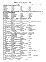 ĐỀ LUYỆN THI ĐẠI HỌC -TEST 1 ppsx