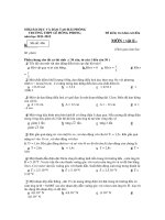 Đề kiểm tra khảo sát đầu Khối12 60 phút) Mã đề: 486 pptx