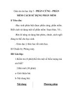 Giáo án tin học lớp 3 - PHẦN CỨNG - PHẦN MỀM CÁCH SỬ DỤNG PHẦN MỀM doc