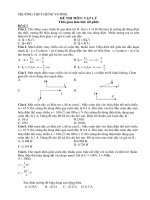 ĐỀ THI MÔN: VẬT LÝ TRƯỜNG THPT HÙNG VƯƠNG - Đề số 1 ppsx