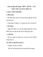 Giáo án điện dân dụng THPT - BÀI 10: VẬT LIỆU CHẾ TẠO MÁY BIẾN ÁP ppt