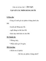 Giáo án tin học lớp 3 - ÔN TẬP: TẬP GÕ CÁC PHÍM HÀNG DƯỚI ppt