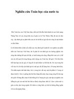 Nghiên cứu Toán học của nước ta pdf