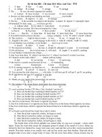 Kỳ thi thử ĐH – CĐ năm 2011 Môn: Anh Văn - T11 potx