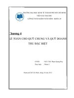 KẾ TOÁN CHO QUỸ CHUNG VÀ QUỸ DOANH THU ĐẶC BIỆT