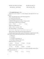 ĐỀ KIỂM TRA MÔN HÓA HỌC, HỌC KỲ I, LỚP 8 (KHÁNH HÒA) Đề số 2 ppsx
