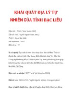 KHÁI QUÁT ĐỊA LÝ TỰ NHIÊN CỦA TỈNH BẠC LIÊU ppt