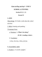 Giáo án tiếng anh lớp 5 - UNIT 4 SCHOOL ACTIVITIES Section B (1, 2, 3) Period 19 doc