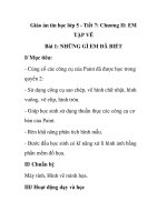 Giáo án tin học lớp 5 - Tiết 7: Chương II: EM TẬP VẼ Bài 1: NHỮNG GÌ EM ĐÃ BIẾT pptx