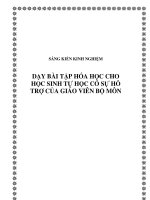 skkn dạy bài tập hóa học cho học sinh tự học có sự hỗ trợ của giáo viên bộ môn