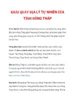 KHÁI QUÁT ĐỊA LÝ TỰ NHIÊN CỦA TỈNH ĐỒNG THÁP pdf