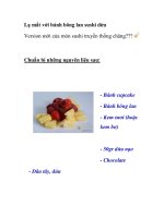 Lạ mắt với bánh bông lan sushi dừa doc