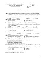 ĐỀ KIỂM TRA VẬT LÝ - MÃ ĐỀ 016 potx