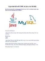 Lập trình kết nối CSDL từ Java vào MySQL docx