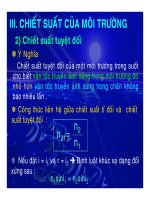 Bài giảng vật lý : Sự khúc xạ ánh sáng part 2 potx