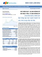 BÁO cáo lần đầu tổng công ty phân bón và hóa chất dầu khí ngành hóa chất cập nhật ngày 24 tháng 12 năm 2012