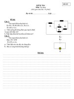 KIỂM TRA MÔN VẬT LÝ - Đề 001 potx