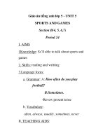 Giáo án tiếng anh lớp 5 - UNIT 5 SPORTS AND GAMES Period 24 ppt