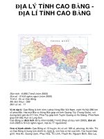 ĐỊA LÝ TỈNH CAO BẰNG ĐỊA LÍ TỈNH CAO BẰNG pptx