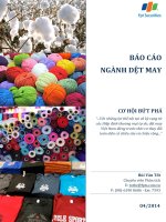 BÁO cáo NGÀNH dệt MAy tháng 04 năm 2014 cơ hội bứt PHÁ