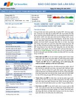 BÁO cáo ĐỊNH GIÁ lần đầu ngành dược phẩm ngày 3 tháng 3 năm 2014 CÔNG TY cổ PHẦN dược PHẨM IMEXPHARM