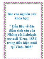 Báo cáo nghiên cứu khoa học: 
