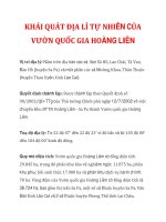 KHÁI QUÁT ĐỊA LÍ TỰ NHIÊN CỦA VƯỜN QUỐC GIA HOÀNG LIÊN docx