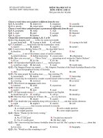 KIỂM TRA HỌC KỲ II MÔN: TIẾNG ANH 12 pps