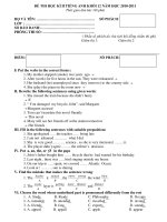 ĐỀ THI HỌC KÌ II TIẾNG ANH KHỐI 12 NĂM HỌC 2010-2011 potx