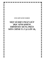 skkn một số biện pháp giúp học sinh khiếm thính viết đúng phân môn chính tả tại lớp 1b2