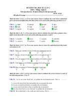 ĐỀ KIỂM TRA HỌC KÌ 1 LẦN 2 MÔN : Tiếng Anh 12 pdf