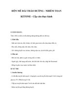 HÔN MÊ ĐÁI THÁO ĐƯỜNG - NHIỄM TOAN KETONE - Cấp cứu thực hành pot