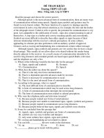 ĐỀ THAM KHẢO Trường THPT LÊ LỢI Môn : Tiếng Anh- Lớp 12 ppt