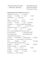 ĐỀ KIỂM TRA MÔN TIẾNG ANH, HỌC KỲ II, LỚP 8 (KHÁNH HÒA) Đề số 9 pptx