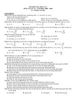 ĐỀ KIỂM TRA HỌC KỲ I MÔN VẬT LÝ 12 NĂM HỌC 2008 – 2009 pps