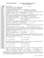 ĐỀ THI TRẮC NGHIỆM 45’ LÝ 12 CB Kỳ 1 - Mã đề 320 pptx